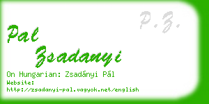pal zsadanyi business card