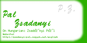 pal zsadanyi business card